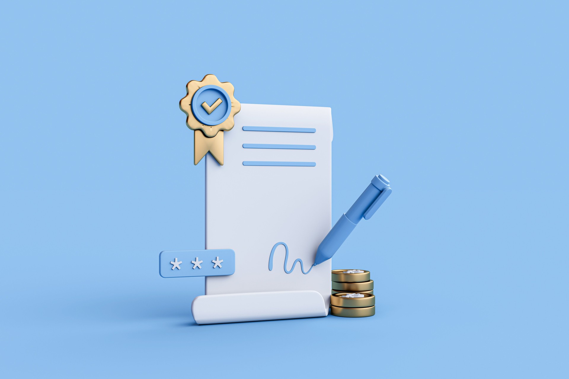 3D rendering of Smart Contract.