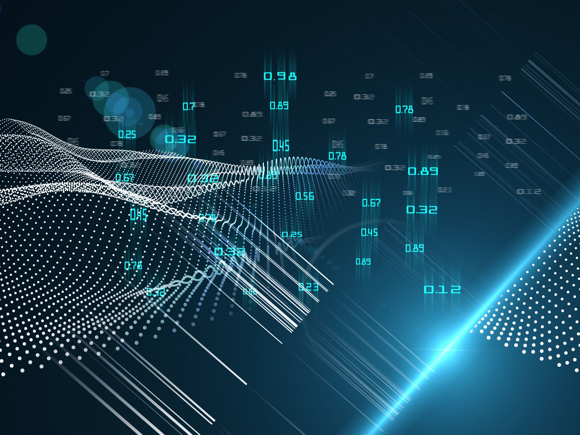 Abstract futuristic concept of predictive analysis. 3d analytics  temporal  datas. Big data.